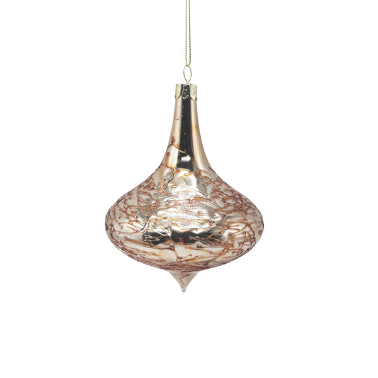Onion Drop Copper Pink Glass