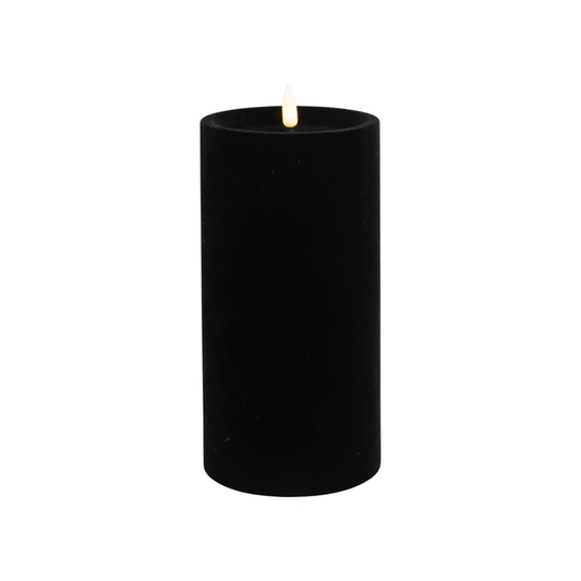 Luxe Velvet Led Candle Black Large