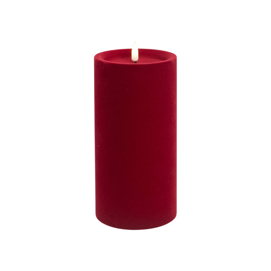 Luxe Velvet Led Candle Red Large