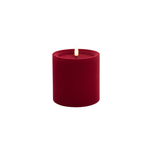 Luxe Velvet Led Candle Red Small