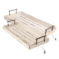 Lazette Timber Rectangle Tray Cream Small