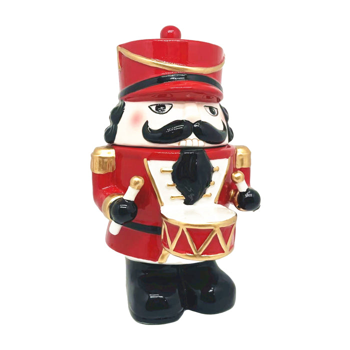 Ceramic Red Nutcracker Jar Small
