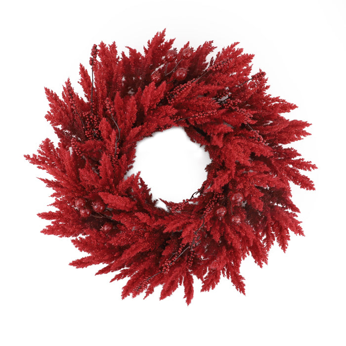 Red Heather Wreath 66cm