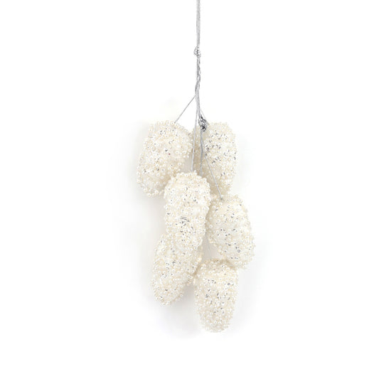 Glitter 6 Cone Drop White