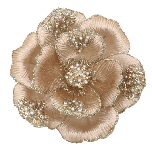 Champagne Petal Beaded Magnolia