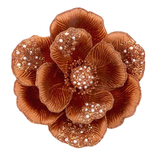 Copper Petal Beaded Magnolia