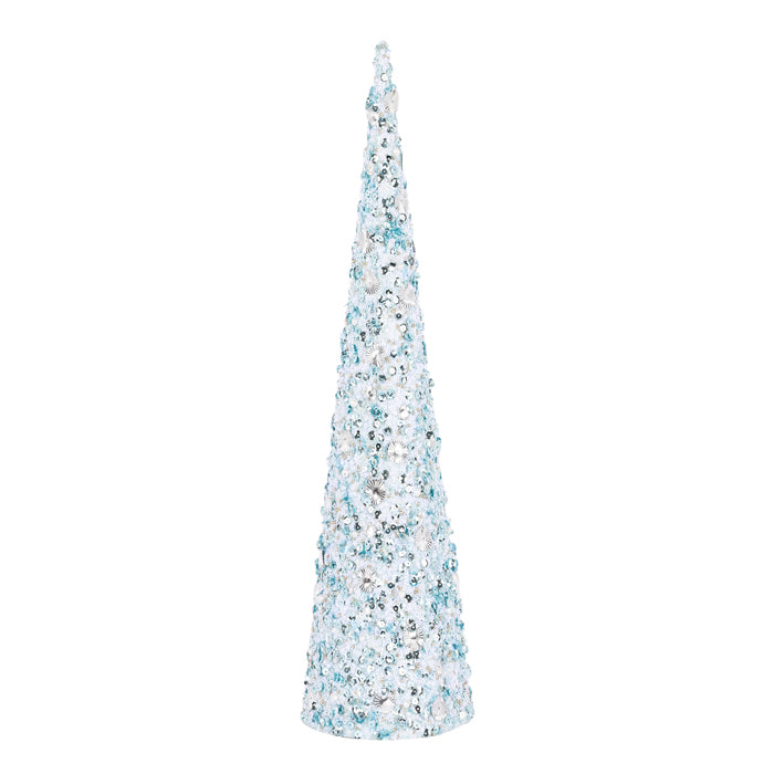 Glitter Cone Tree Blue Small