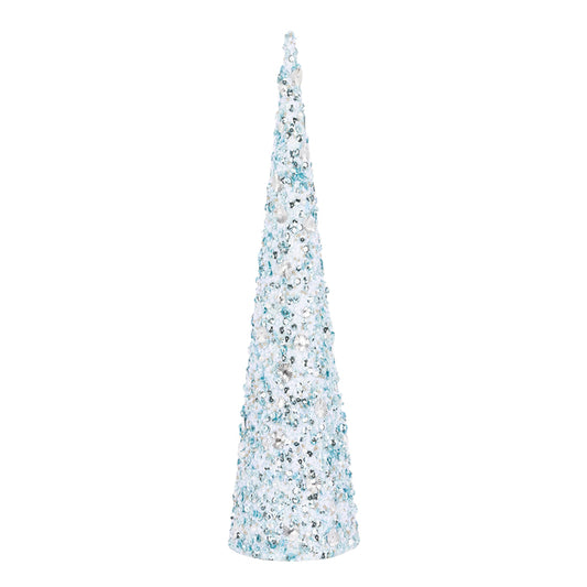 Glitter Cone Tree Blue Small