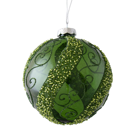 Sage Swirl Bauble Sage 10cm