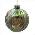Glass Green Red Bauble