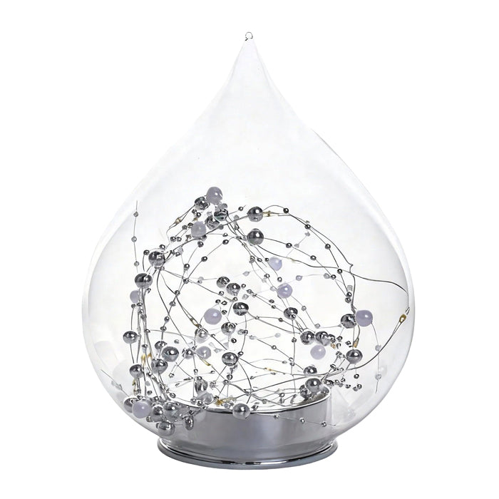 Clear Pearl Teardrop Large LED Glass