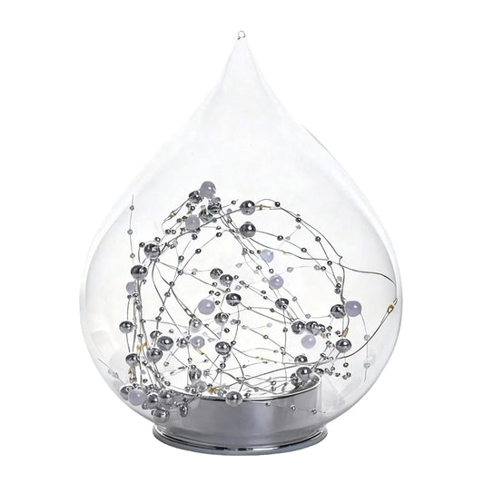 Clear Pearl Teardrop Large LED Glass