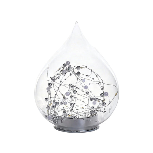 Clear Pearl Teardrop LED Glass Small