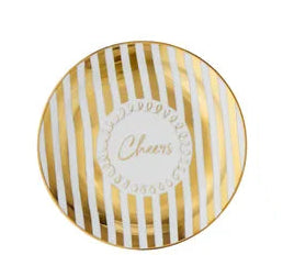 Soire Plate Ceramic 20x2cm Gd Cheers