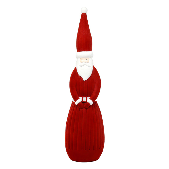 Flocked Red Santa Large Resin