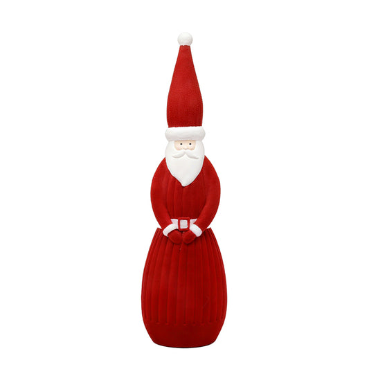 Flocked Red Santa Medium Resin