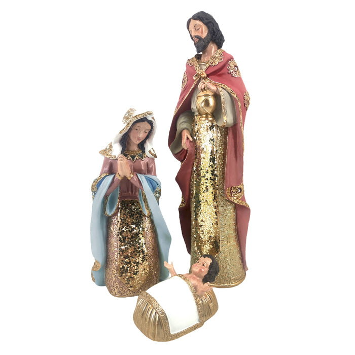 Coloured Gold Holy Family Set 3
