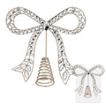 Metal Champagne Glitter Bow Tree Topper