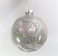 Silver Glass with Glitter Swirls
