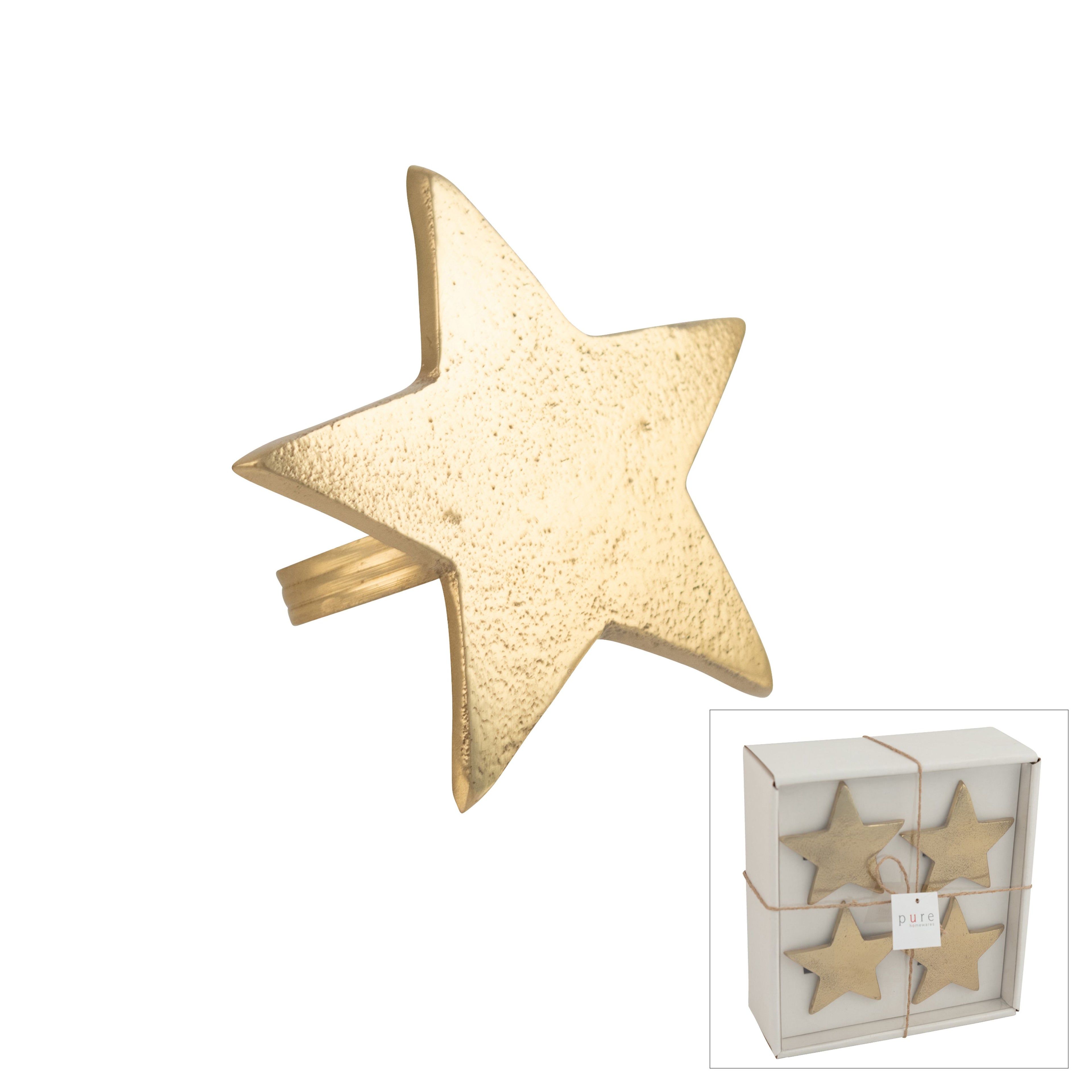 Julian Star Napkin Ring Gold Set 4