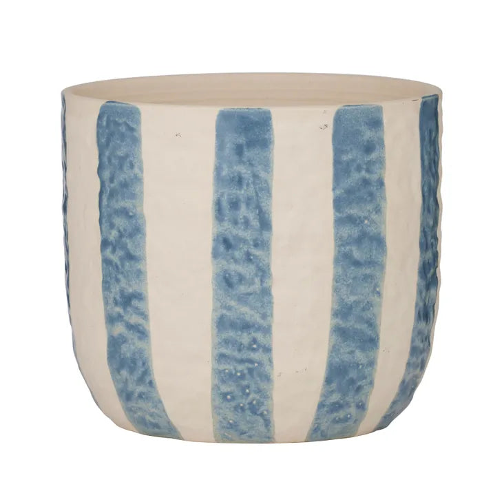 Rayas Ceramic Pot 19x17cm Denim
