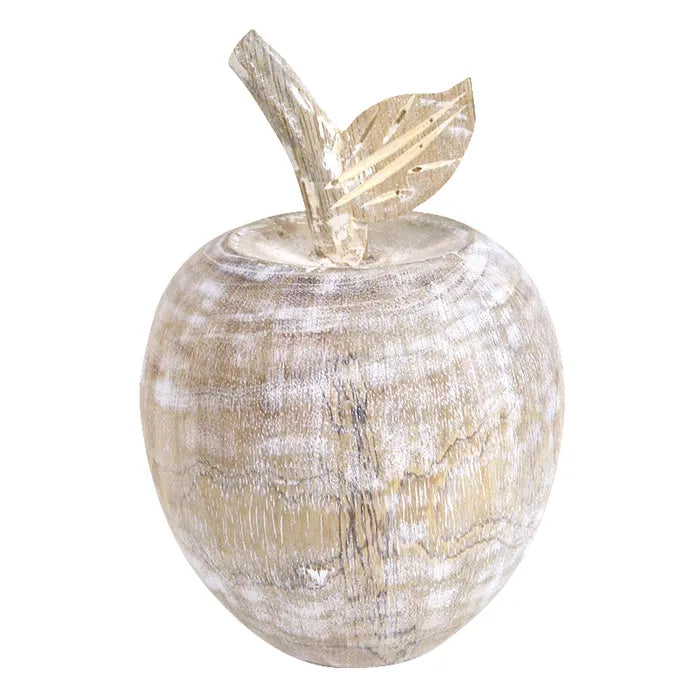 Apple Wood Sculpture White Wash