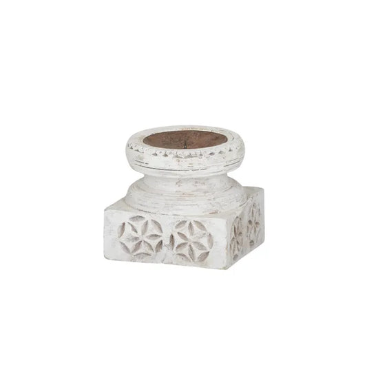 Byron Wood Candleholder White