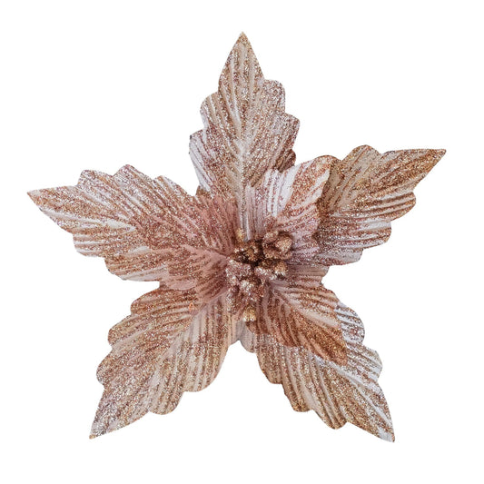Poinsettia Clip Pink Glitter Strips
