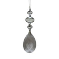 Acrylic Hanging Jewel Drop Wide Silver
