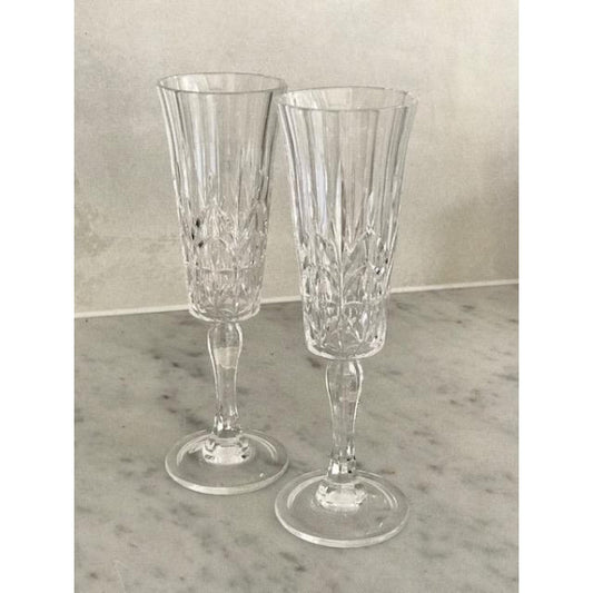 Crystal Cut Flute Glass Clear Acrylic