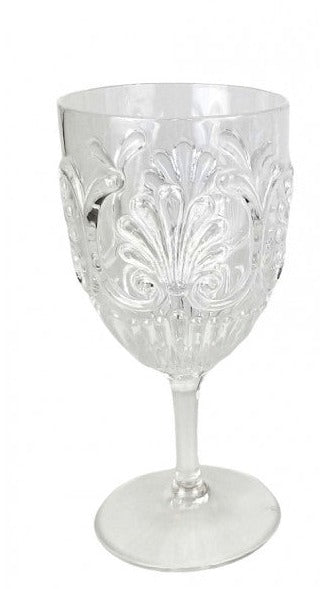 Wine Glass Acrylic Clear Scollop