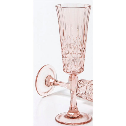 Crystal Cut Flute Acrylic Pink