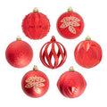 Red Baubles Assorted Designs 8 cm