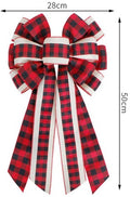 Burlap and Check Bow 50 x 28 cm
