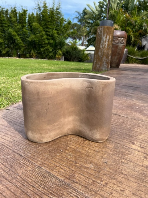 Antique Terracotta Kidney Shape Pot Larg
