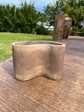 Antique Terracotta Kidney Shape Pot Larg