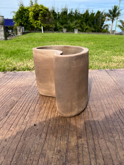 Antique Terracotta Kidney Shape Pot Larg