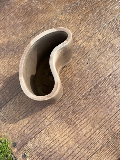 Antique Terracotta Kidney Shape Pot Larg