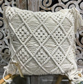 Macrame Cushion 40 x 40 White