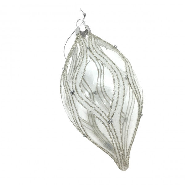 Clear Harlequin Long Drop Ornament