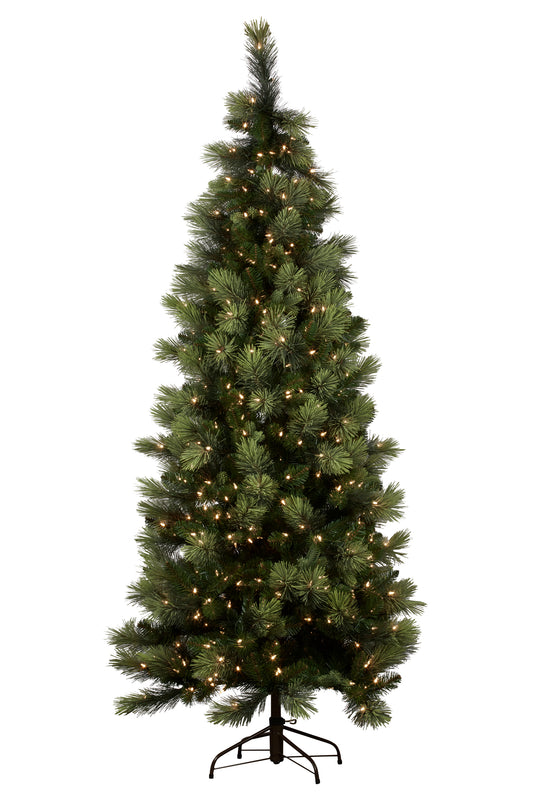 7.5 Foot Slimline Carolina Pine w/lights