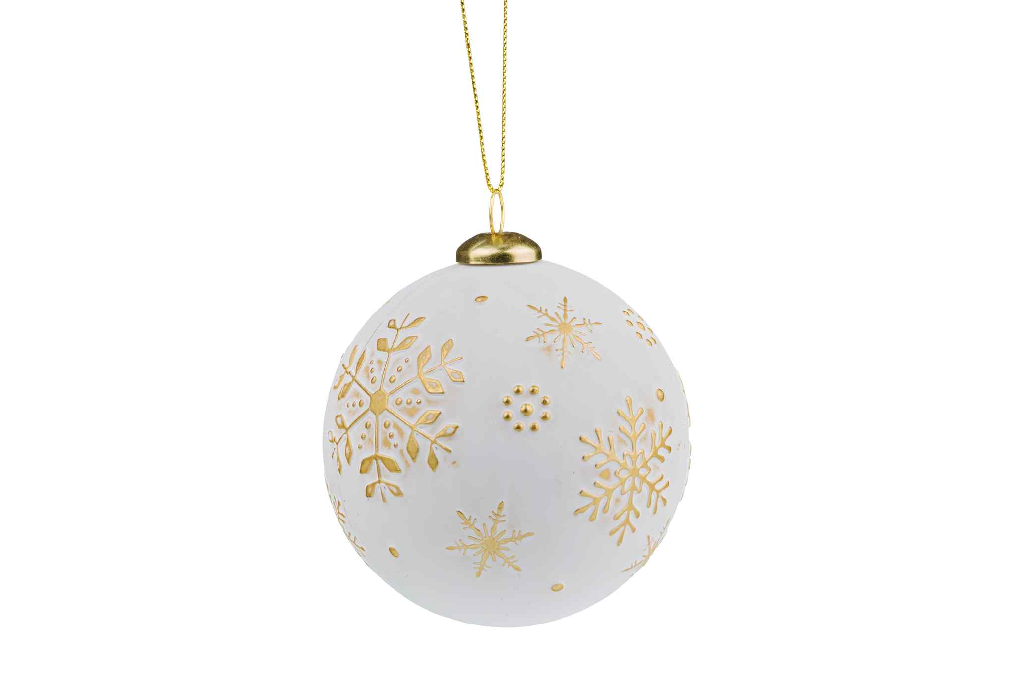 White Snowflake Christmas Bauble 9cm