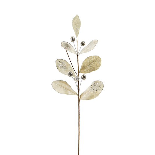 Velvet Leaf Branch Champagne