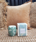 Palm Leaf 4"Hurricane White/Bayberry