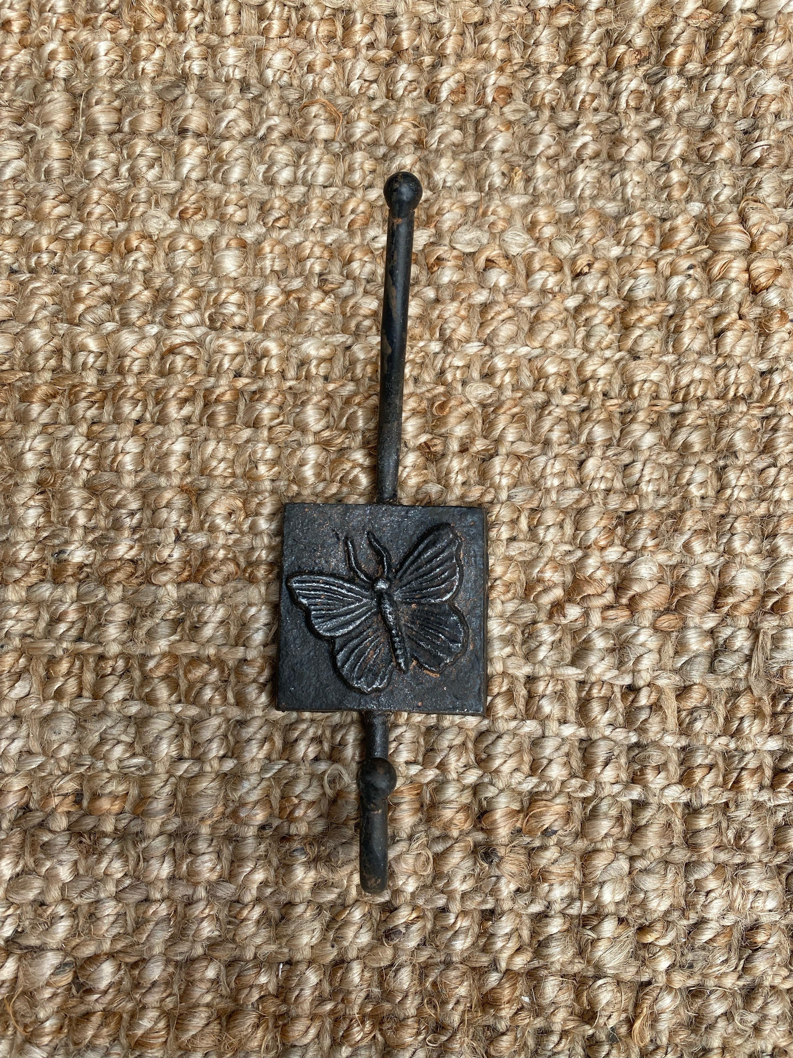 Cast Iron Butterfly  Wall Hook Black