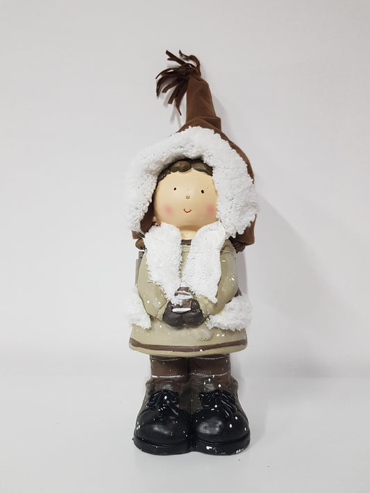 Boy W/Hoodie Felt 38cm