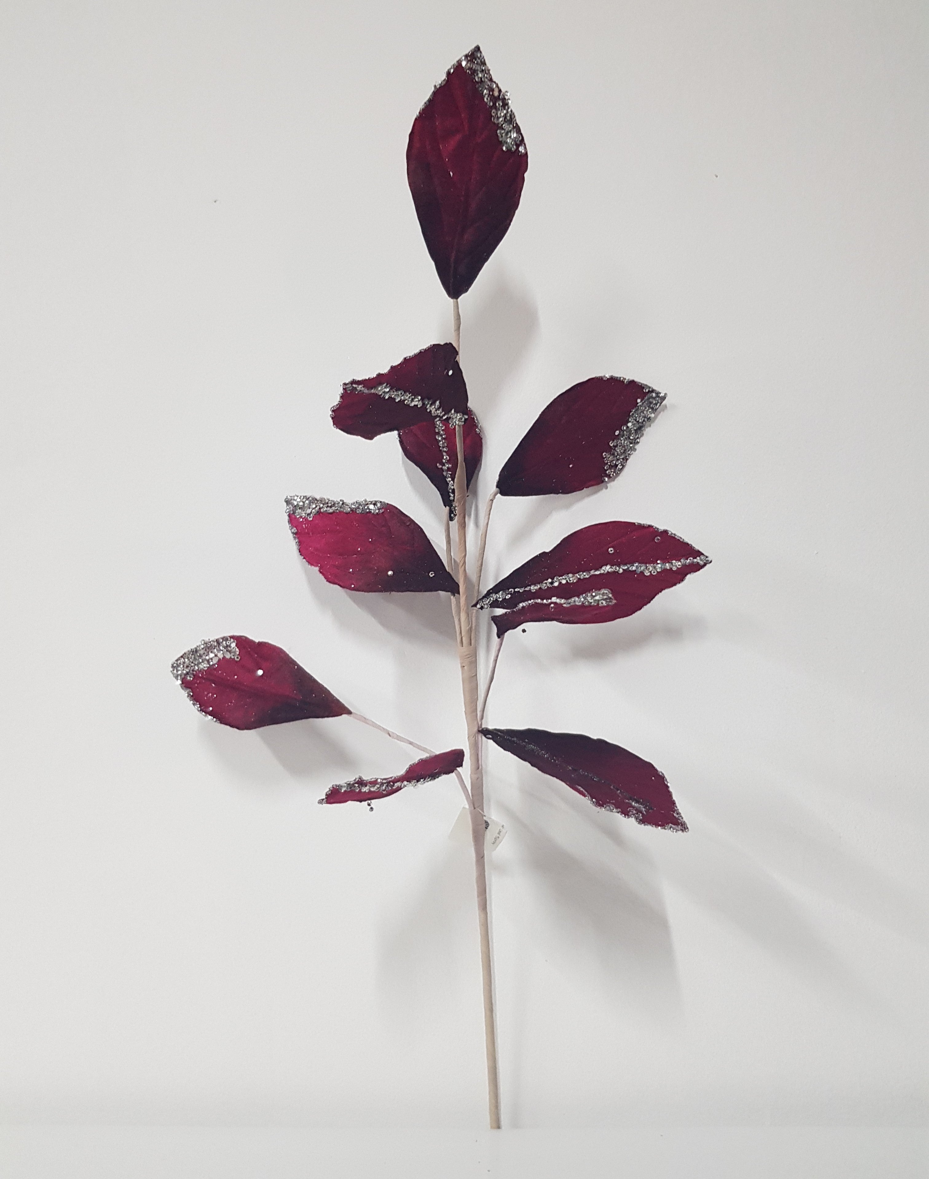 PVC Red & Silver Leaf Spray