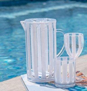 St Tropaz White Stripe Pitcher/Jug