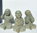 Sitting Monk Hear, See, Speak Green 40cm